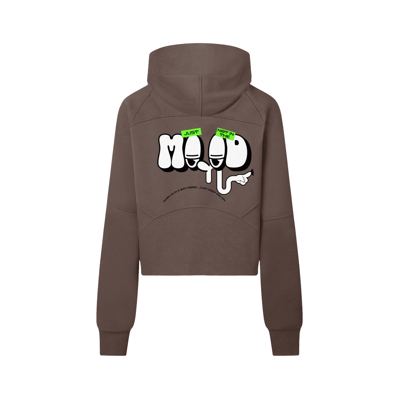 woman's clothing,cropped hoodie,woman's wear,everyday hoodie,MOOD hoodie,trendsetter,streetwear,statement piece,everyday wear,comfort wear