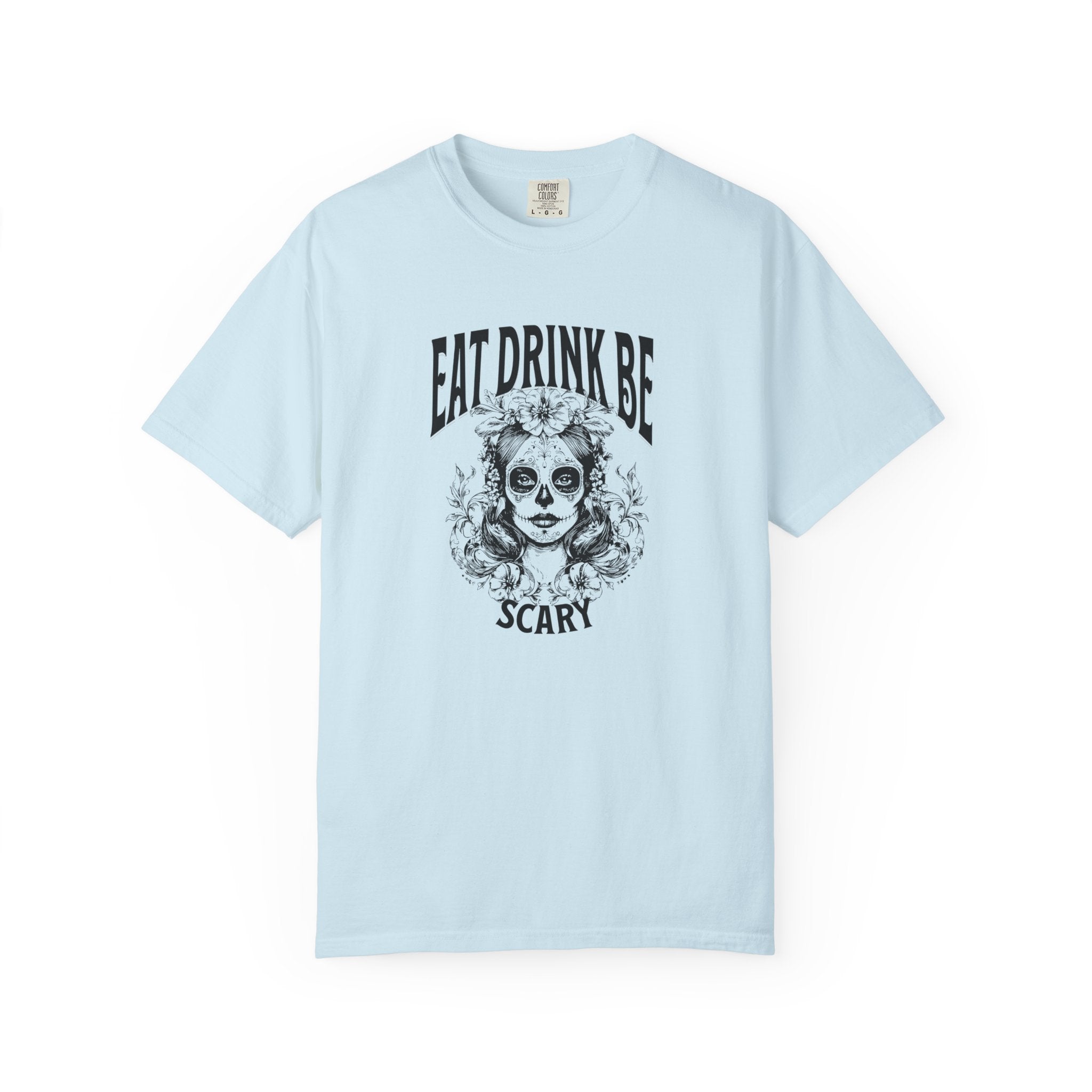 Garment-Dyed T-Shirt with Scary Design, Halloween Apparel, Unisex Tee, Festival Outfit, Spooky Gift, Casual Wear