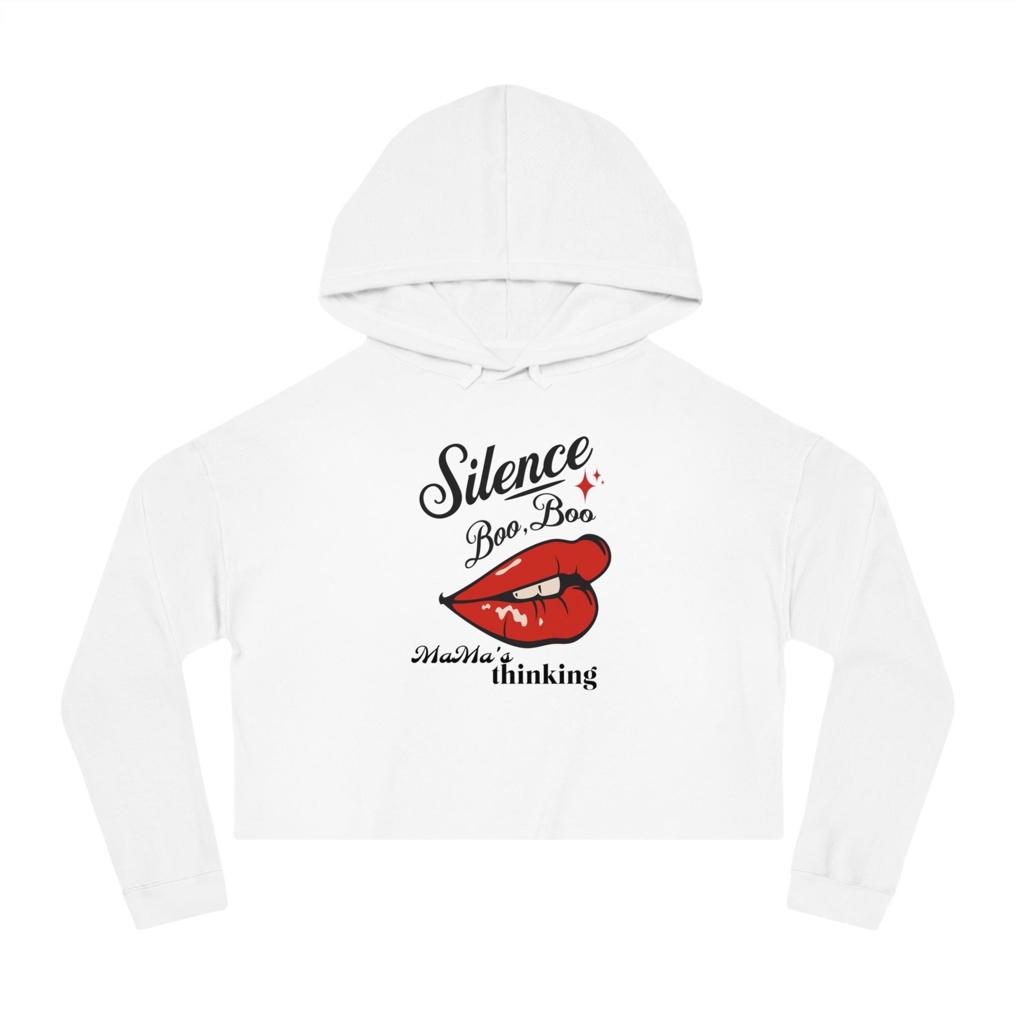 Cropped Hooded Sweatshirt - Silence Boo Boo Design