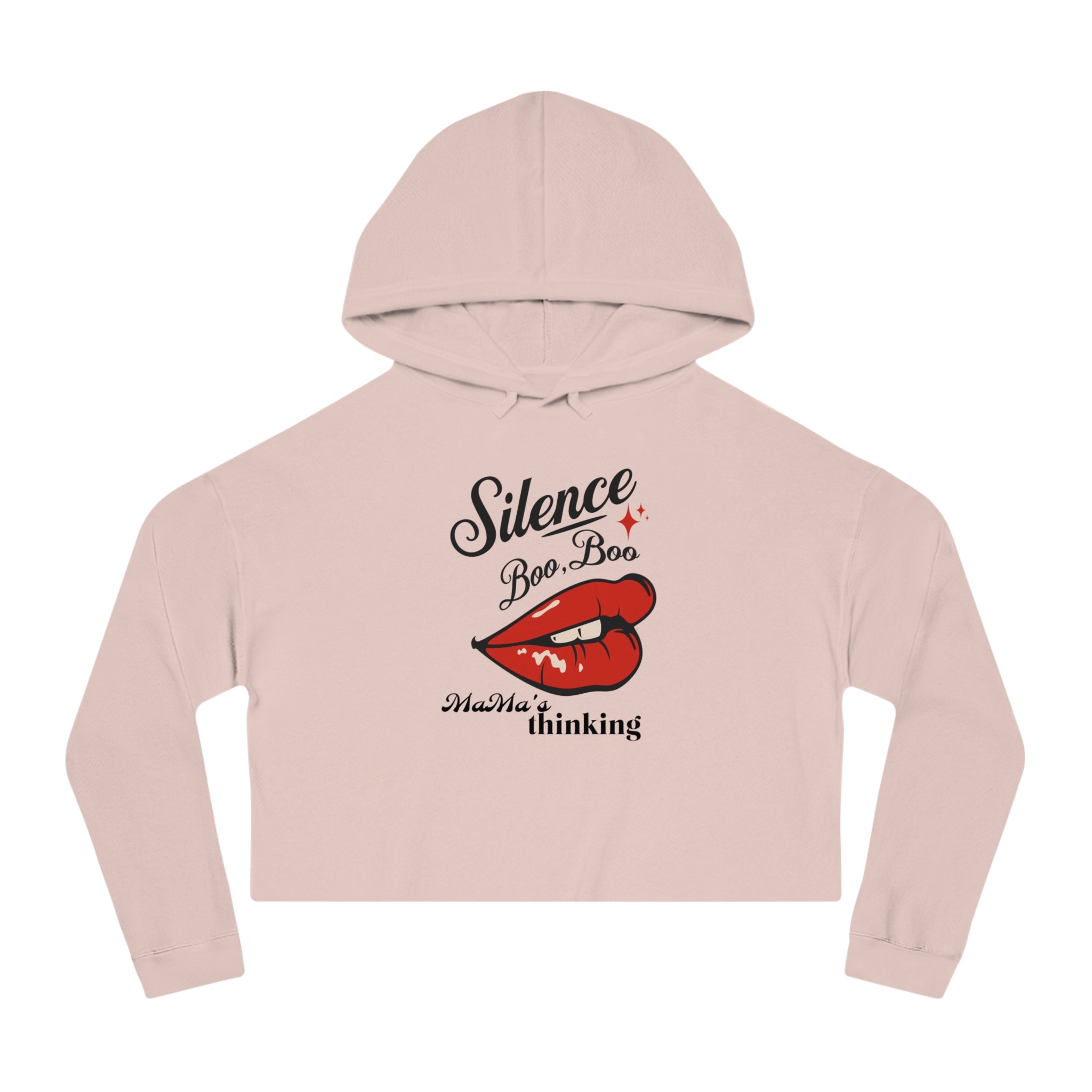 Cropped Hooded Sweatshirt - Silence Boo Boo Design