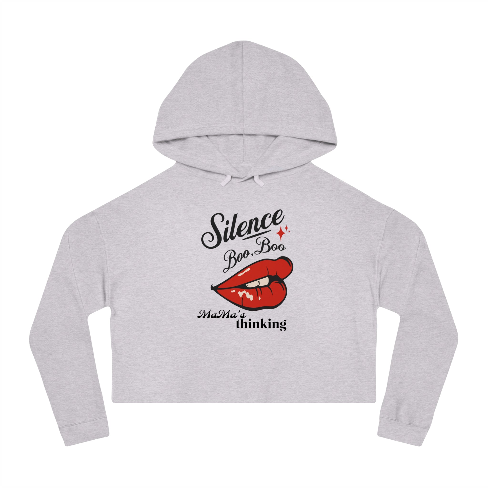 Cropped Hooded Sweatshirt - Silence Boo Boo Design
