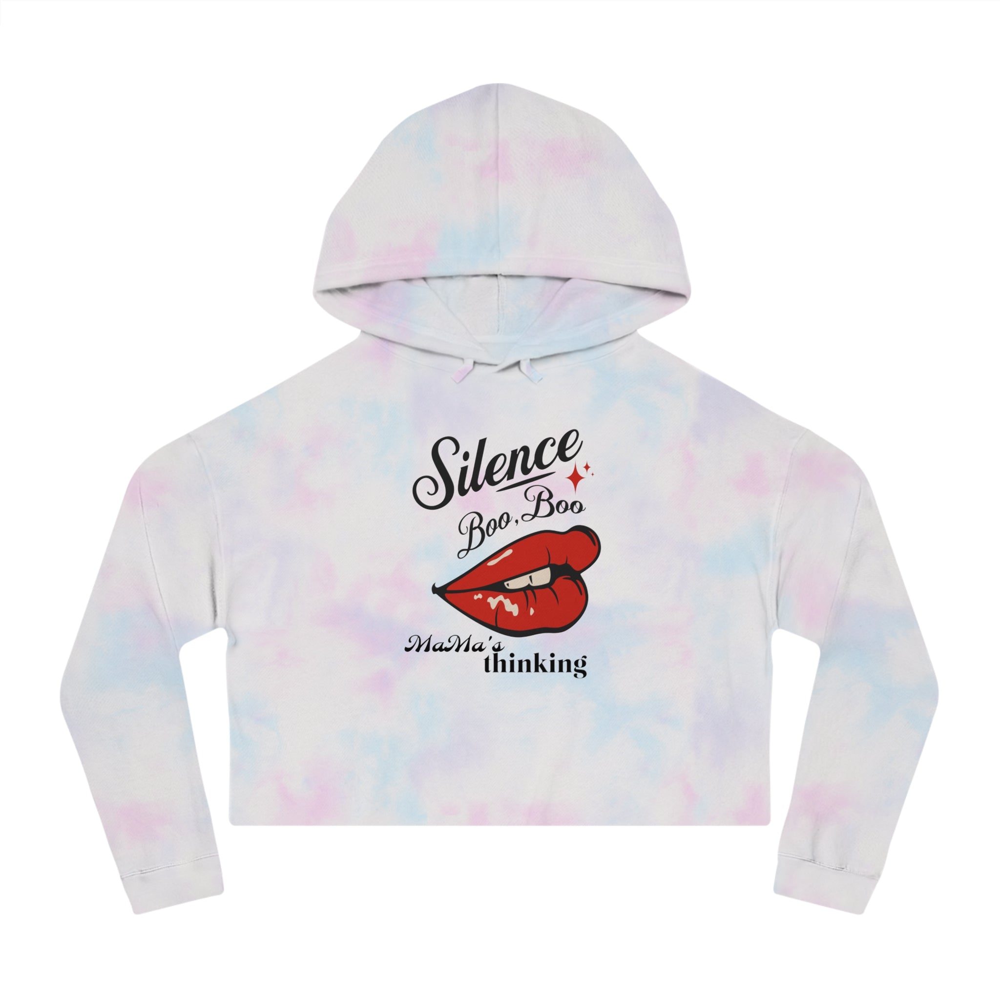 Cropped Hooded Sweatshirt - Silence Boo Boo Design
