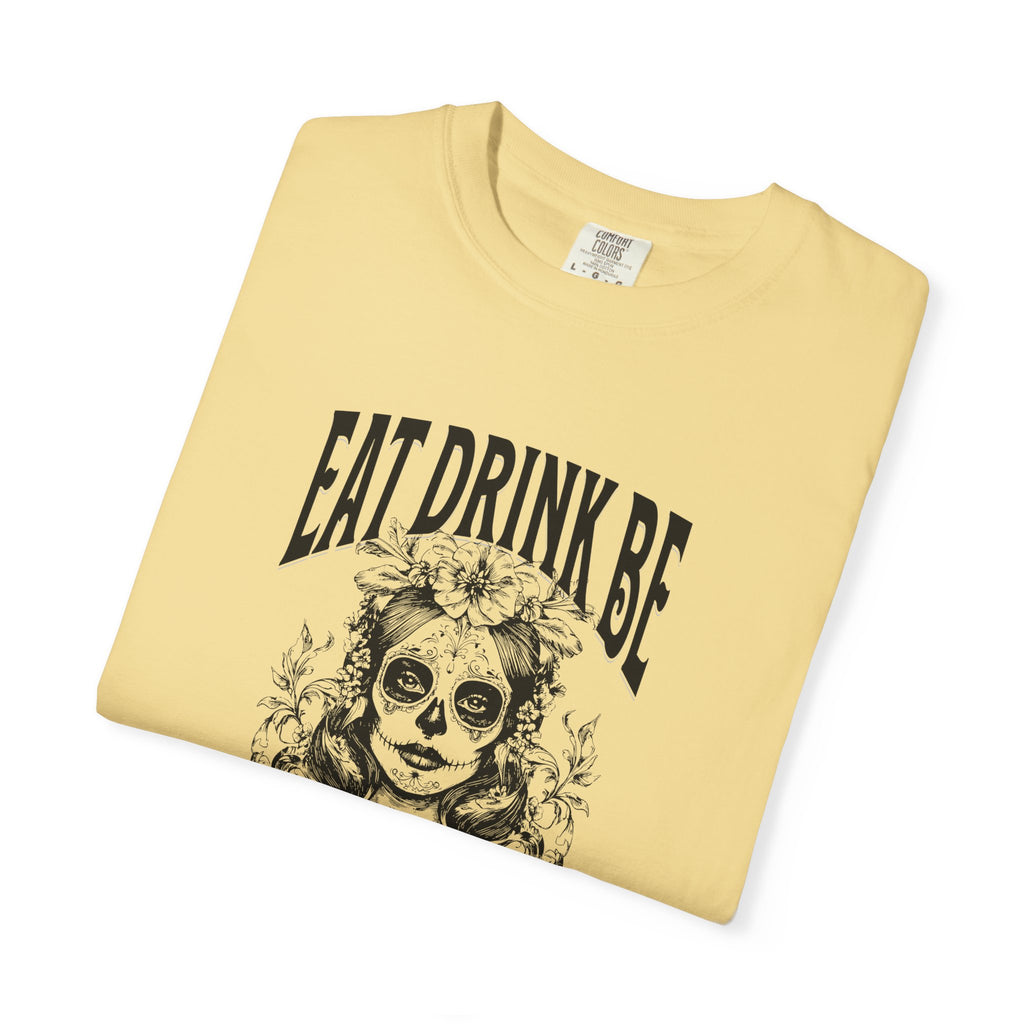 Garment-Dyed T-Shirt with Scary Design, Halloween Apparel, Unisex Tee, Festival Outfit, Spooky Gift, Casual Wear