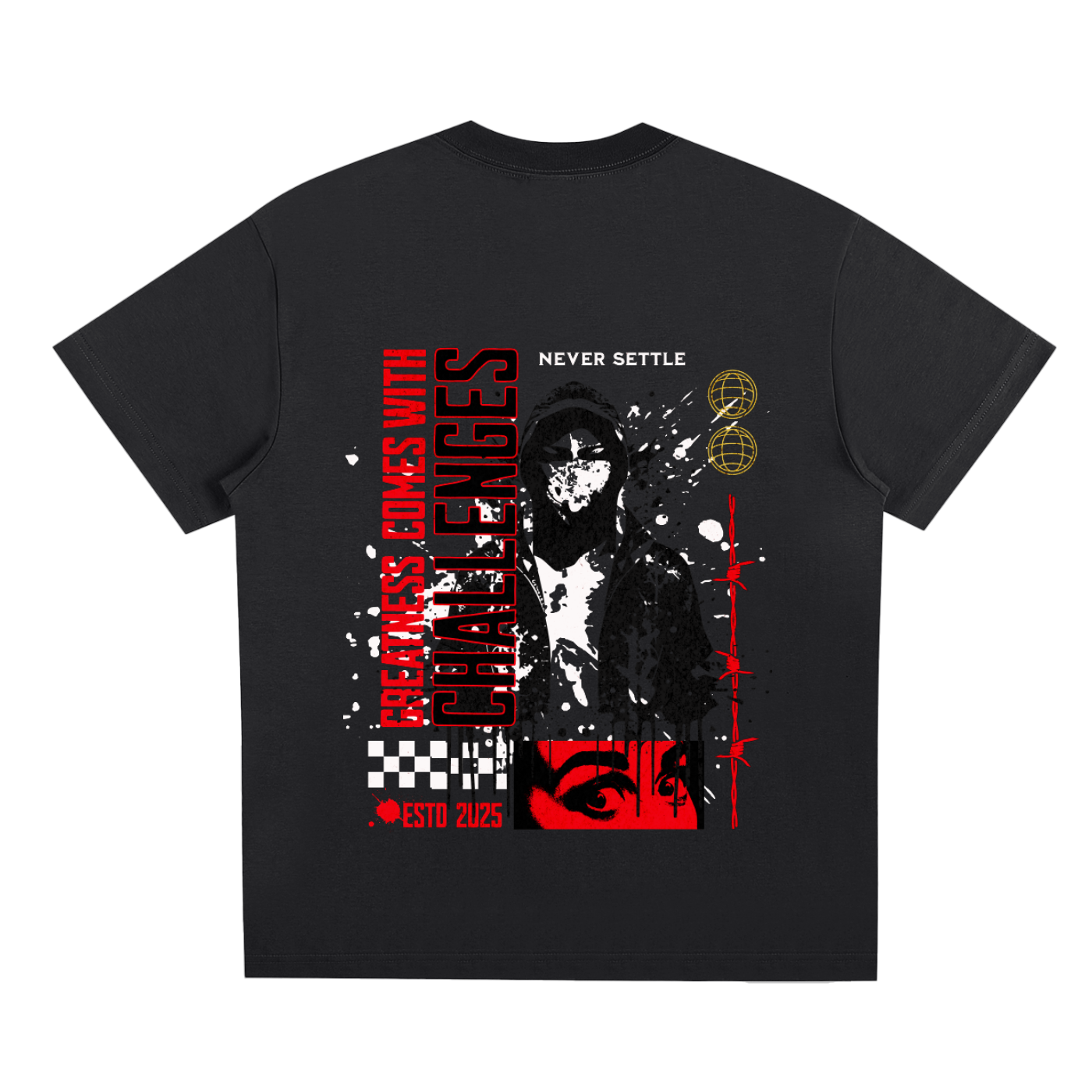 men's wear,woman's wear,everyday wear,never settle t-shirt,comfort wear,Urban Veil,trendsetter,statement piece,streetwear