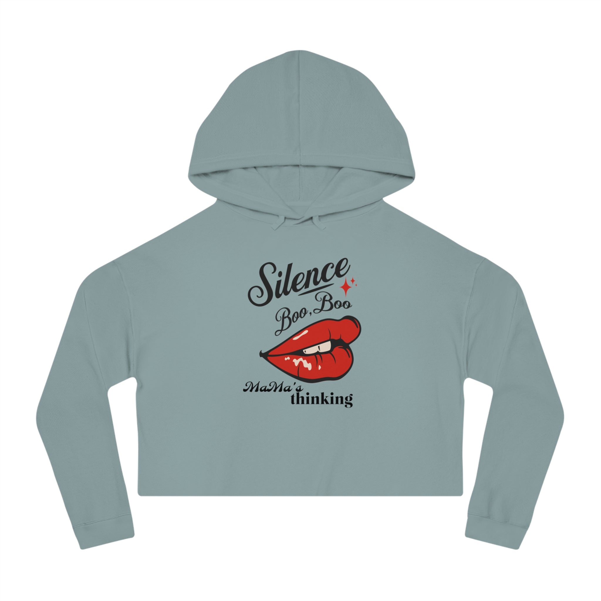 Cropped Hooded Sweatshirt - Silence Boo Boo Design