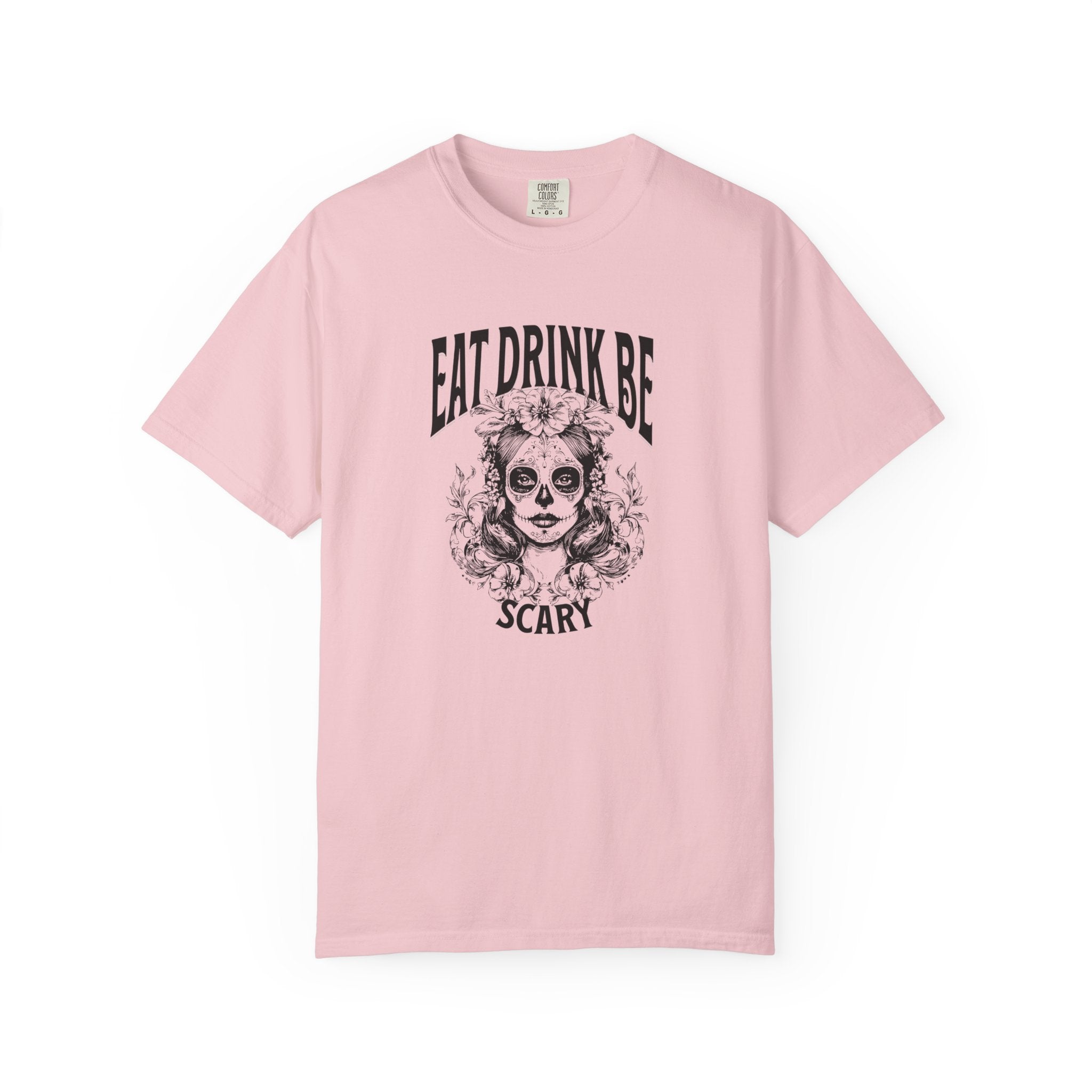Garment-Dyed T-Shirt with Scary Design, Halloween Apparel, Unisex Tee, Festival Outfit, Spooky Gift, Casual Wear