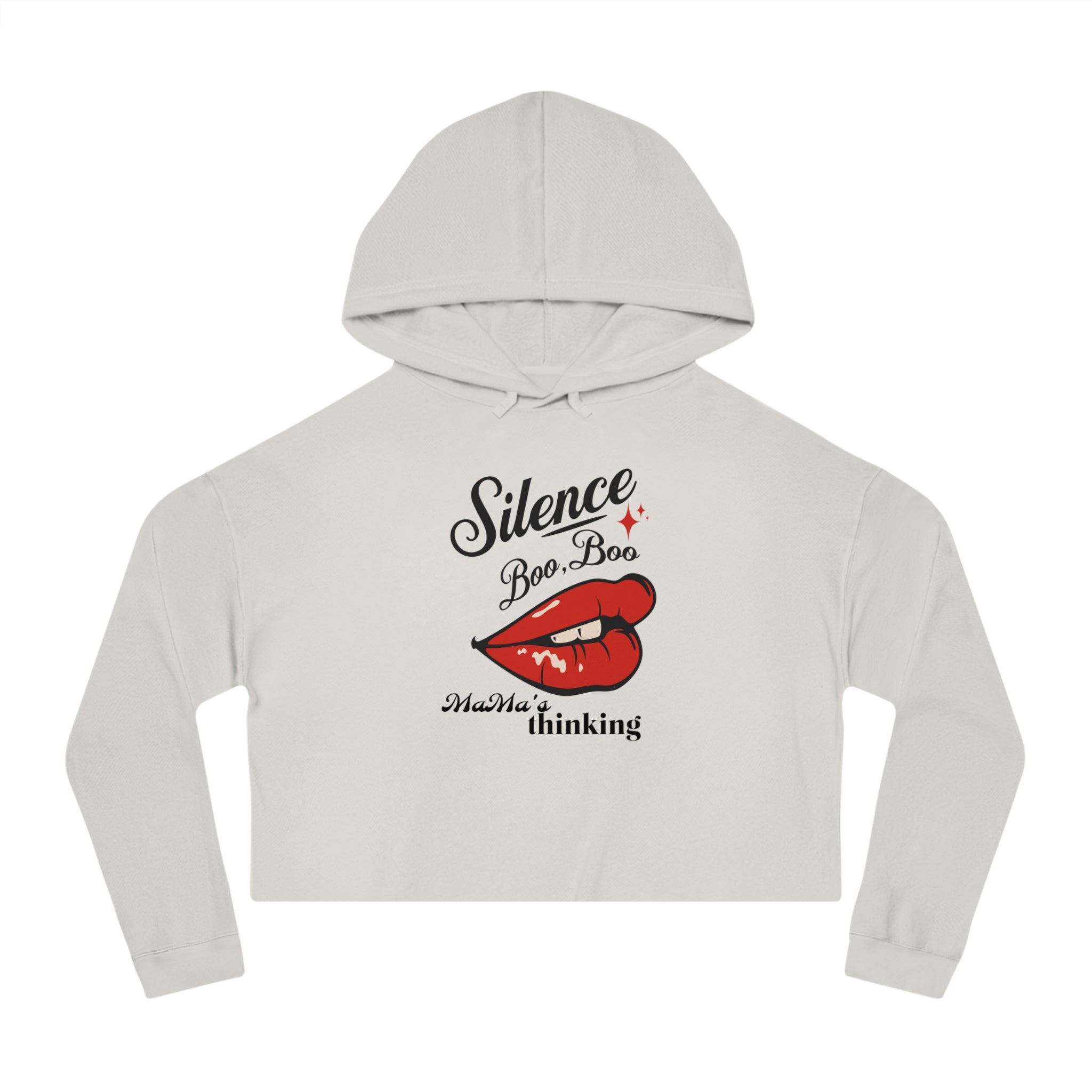 Cropped Hooded Sweatshirt - Silence Boo Boo Design