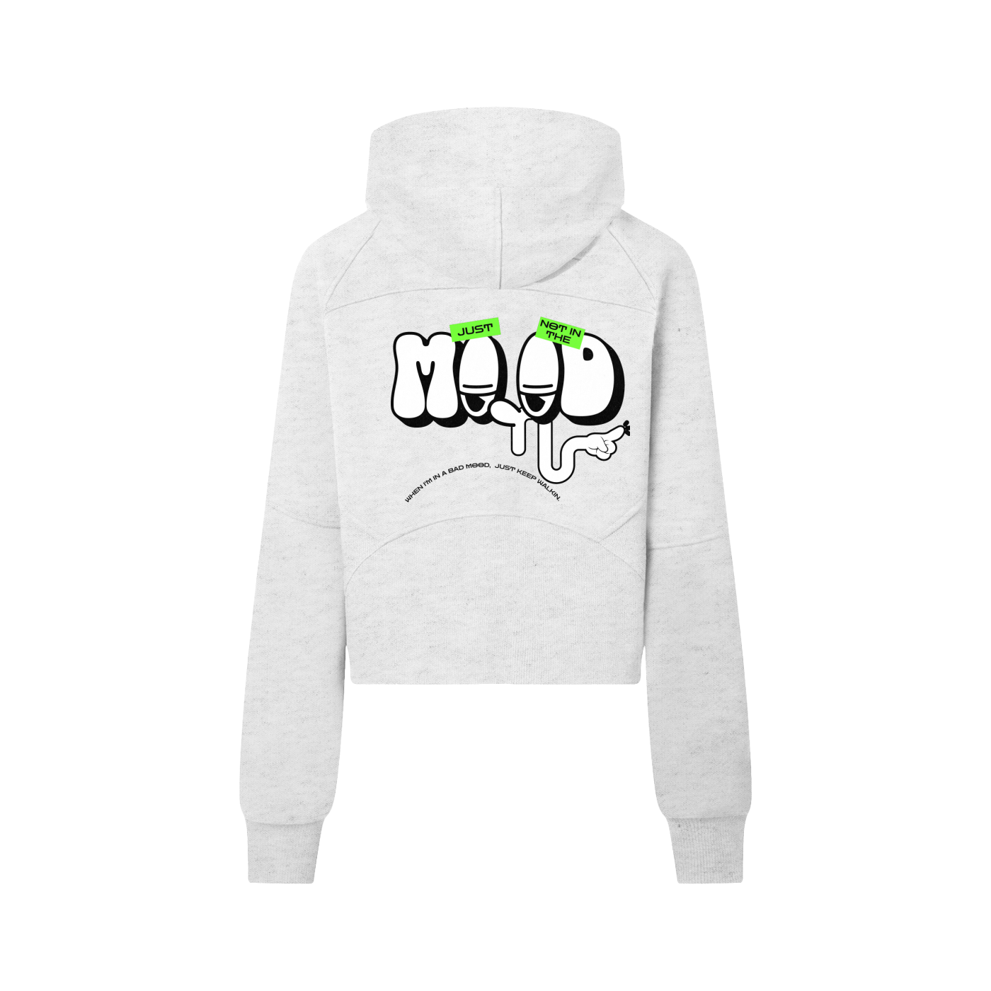 woman's clothing,cropped hoodie,woman's wear,everyday hoodie,MOOD hoodie,trendsetter,streetwear,statement piece,everyday wear,comfort wear